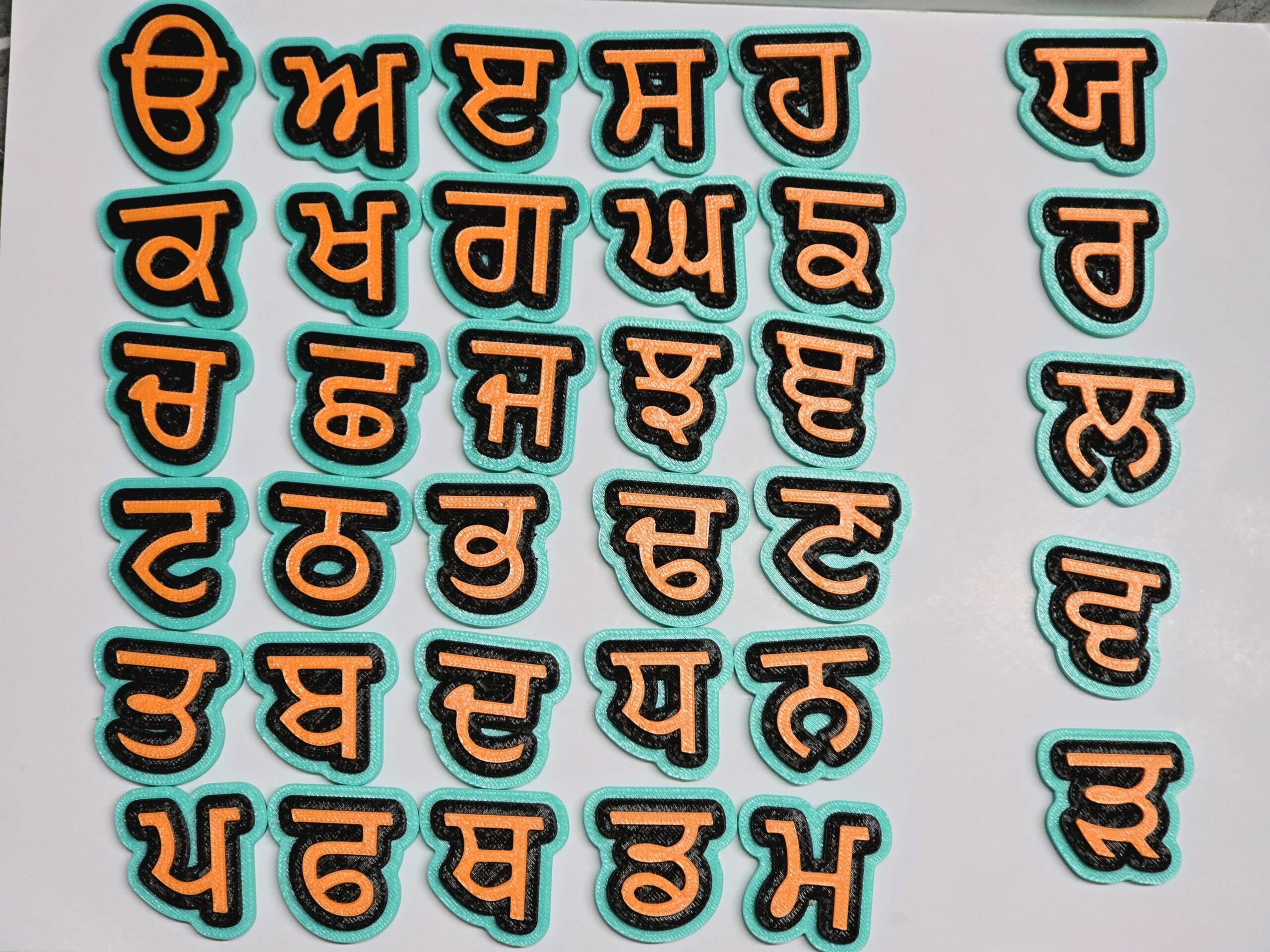 Punjabi Varnmala Gurmukhi Alphabet Set, Painti Akhri Letter Set