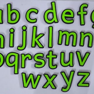 Lowercase alphabets black green